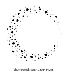 Flying hearts circle silhouette vector