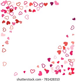 Flying Hearts Frame Vector Border Background Stock Vector (Royalty Free ...