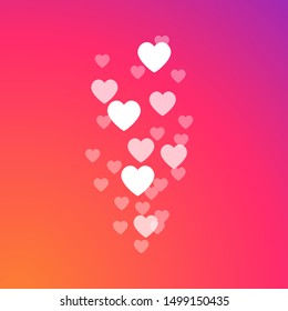 Flying hearts colorful abstract gradient background  Live video   flying likes  Social media concept  Vector illustration  EPS 10