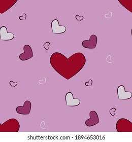 Fliegende Herzmuster. Illustration zum Valentinstag. Muster für Geschenkverpackungen, Taschen, Kleidung und Tapeten.