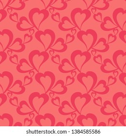 Flying hearts and spirit of love on vector colorful seamless pattern. Bright abstract ornament for textiles, prints, wallpaper, packaging, fabrics, etc.