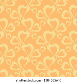 Flying hearts and spirit of love on vector colorful seamless pattern. Bright abstract ornament for textiles, prints, wallpaper, packaging, fabrics, etc.