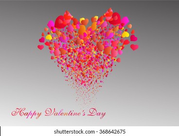 flying hearts of valentine's day