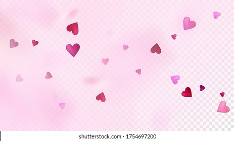 Confetti vectora del corazón volador. Patrón de bodas de San Valentín. Ricos regalos VIP, Tarjeta de cumpleaños, Cartel de fondo de la decoración de San Valentín Día con caídas en el corazón de Confetti. Bella dispersión rosa