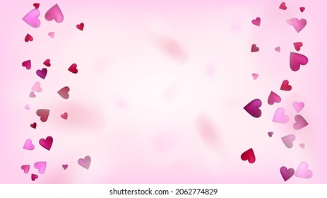 Confetti vectora del corazón volador. Patrón de bodas de San Valentín. Regalo de moda, tarjeta de cumpleaños, afiche fondo decoración de San Valentín Día con hundimiento de los corazones confetti. Bella dispersión rosa