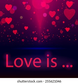 Flying Hearts. Vector illustration.