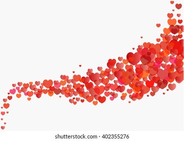 Flying hearts. Vector illustration