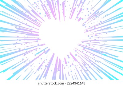 Flying in heart-shaped tunnel. Abstract corridor with fast moving lines. Vector illustration