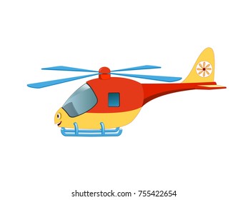 Flying Helicopter - Cartoon Vector Image