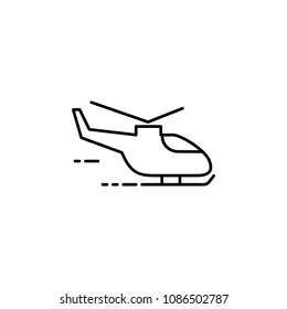 flying helicopter icon. Element of speed for mobile concept and web apps illustration. Thin line icon for website design and development, app development. Premium icon on white background