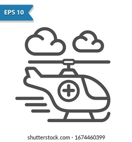 Flying Helicopter Icon. Professional, pixel perfect icon, EPS 10 format.