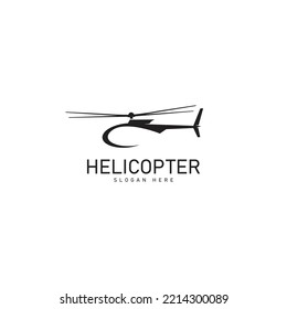 Flying helicopter logo icon vector template on white background