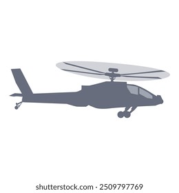 Flying helicopter on white background, aviation and emergency service concept