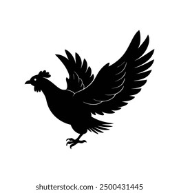 flying hens' silhouette vector arts