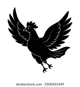 flying hens' silhouette vector arts