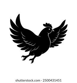 flying hens' silhouette vector arts