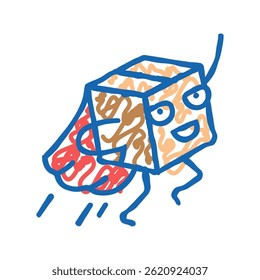 voando herói caixa de papelão personagem ícone doodle esboço vetor. herói voador caixa de papelão símbolo. ilustração símbolo isolado
