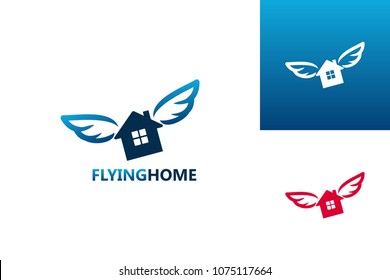 Flying Home Logo Template Design Vector, Emblem, Design Concept, Creative Symbol, Icon