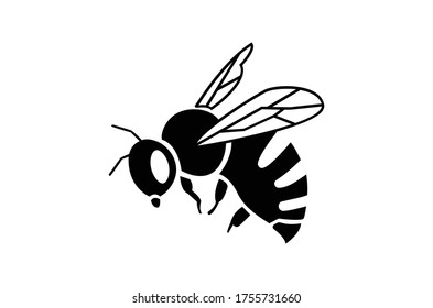 Ilustración de abejas con miel voladora. Para un logotipo o producto de miel