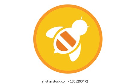 Flying Honey Bee Logo Design 