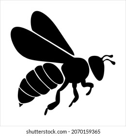 ilustración vectorial del símbolo de abeja de miel volante