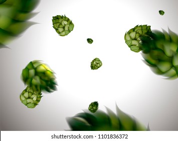 Flying Hops Flower Design Element In 3d Illustration