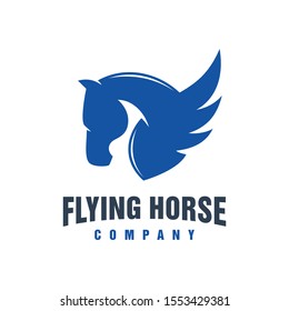 Flying horse animal logo design