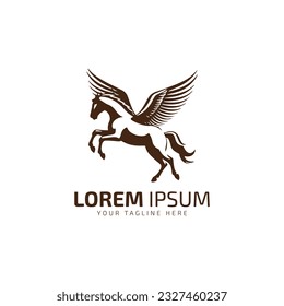 flying horse logo icon vector template pegasus logo icon.