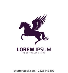 Flying horse logo, flying horse icon, vector illustration colorful isolated red horse on white background.