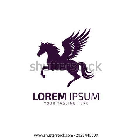 Flying horse logo, flying horse icon, vector illustration colorful isolated red horse on white background.