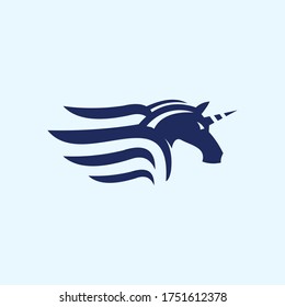 flying horse, pegasus, unicorn, vector illustrations