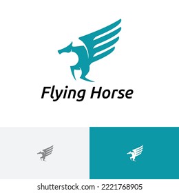 Flying Horse Wing Pegasus Beautiful Elegant Logo