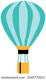 Flying Hot Air Ballon Sticker Illustration