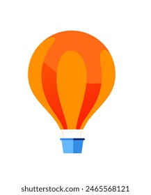 Flying hot air balloon - modern flat design style single isolated image. Neat detailed illustration of sky transport for a limited number of people. Popular entertainment in Turkey in Cappadocia