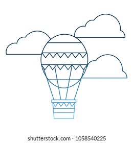 flying hot air balloon in the sky adventure