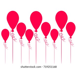 Flying hot air balloons background for your design, stock vector illustration