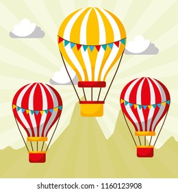 flying hot air balloons carnival fun fair festival