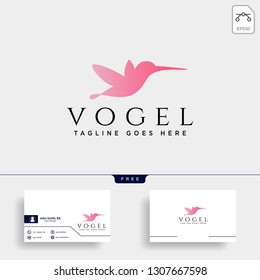 flying humming bird line art logo template vector icon
