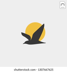 flying humming bird line art logo template vector icon