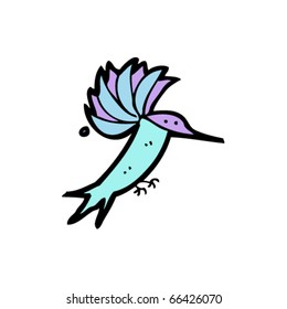 caricatura de colibrí voladora