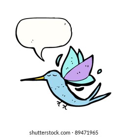 caricatura de colibrí voladora