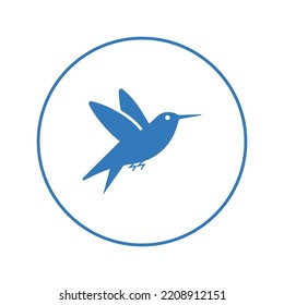 Flying hummingbird colibri bird icon | Circle version icon |