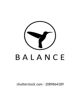 flying hummingbird colibri  logo design vector