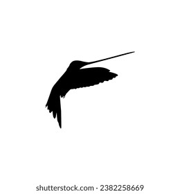 Flying Hummingbird Silhouette, can use Art Illustration, Website, Logo Gram, Pictogram or Graphic Design Element. Vector Illustration