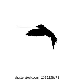 Flying Hummingbird Silhouette, can use Art Illustration, Website, Logo Gram, Pictogram or Graphic Design Element. Vector Illustration