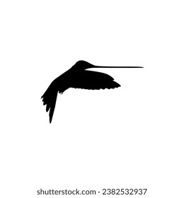 Flying Hummingbird Silhouette, can use Art Illustration, Website, Logo Gram, Pictogram or Graphic Design Element. Vector Illustration