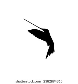 Flying Hummingbird Silhouette, can use Art Illustration, Website, Logo Gram, Pictogram or Graphic Design Element. Vector Illustration