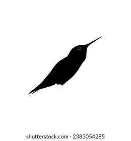 Flying Hummingbird Silhouette, can use Art Illustration, Website, Logo Gram, Pictogram or Graphic Design Element. Vector Illustration