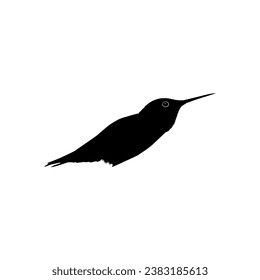 Flying Hummingbird Silhouette, can use Art Illustration, Website, Logo Gram, Pictogram or Graphic Design Element. Vector Illustration