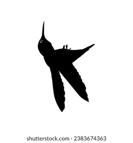 Flying Hummingbird Silhouette, can use Art Illustration, Website, Logo Gram, Pictogram or Graphic Design Element. Vector Illustration